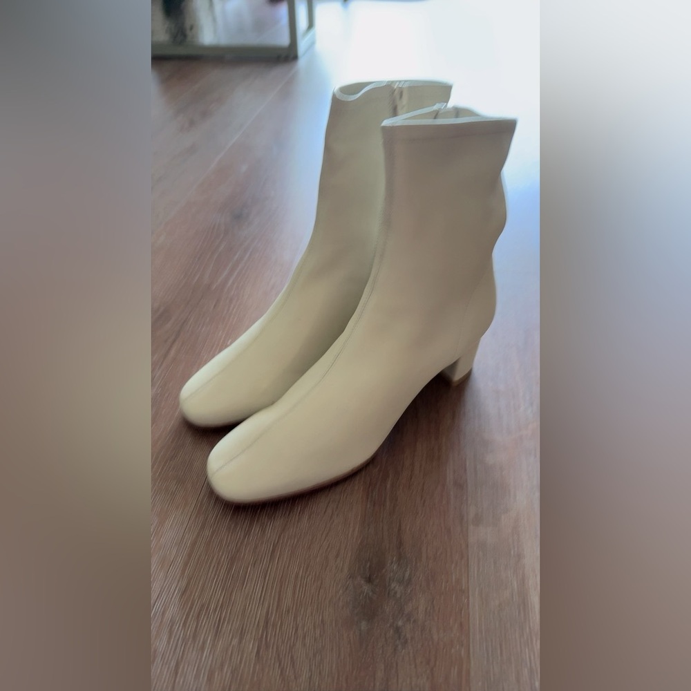 [NEW] Chic Off-White Nappa Leather Ankle Boots